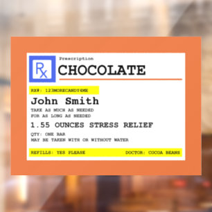 Vinilos Para Cristales Nombre del paciente personalizado del chocolate co