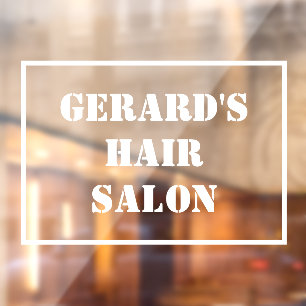 Vinilos Para Cristales Nombre del salón de pelo en un revestimiento de ve