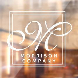 Vinilos Para Cristales Nombre elegante y ventana de monograma