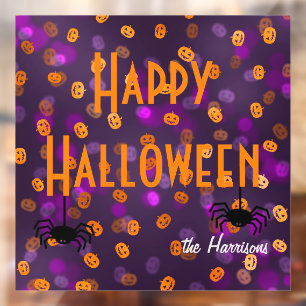 Vinilos Para Cristales Nombre, Happy Halloween Pumpkins 12x12