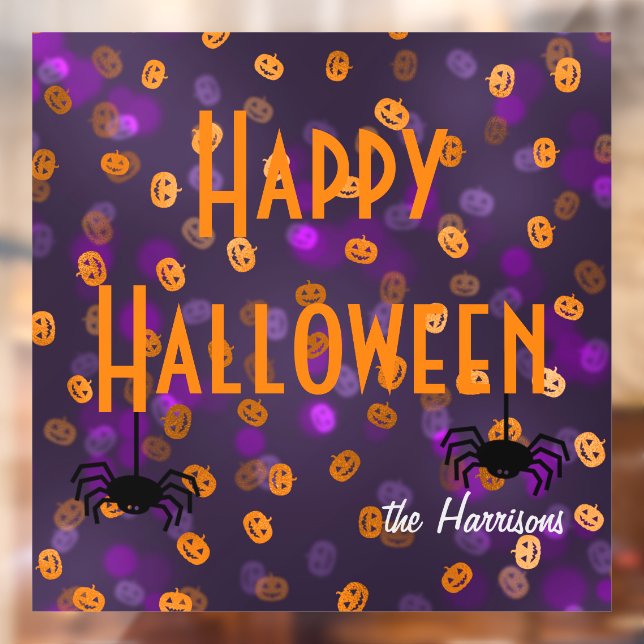 Vinilos Para Cristales Nombre, Happy Halloween Pumpkins 12x12 (Hoja 2)