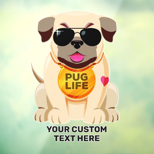 Vinilos Para Cristales Nombre personalizado de Pug Life (Hoja 3)