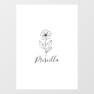 Vinilos Para Cristales Nombre personalizado Flower violet de febrero