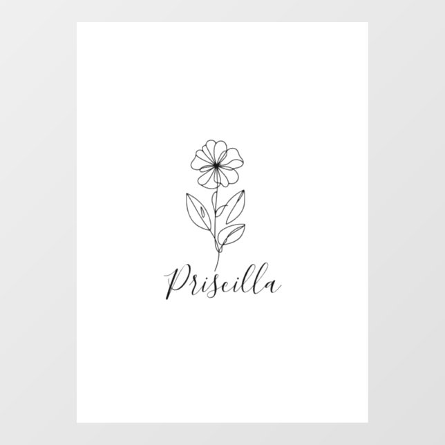 Vinilos Para Cristales Nombre personalizado Flower violet de febrero (Hoja)