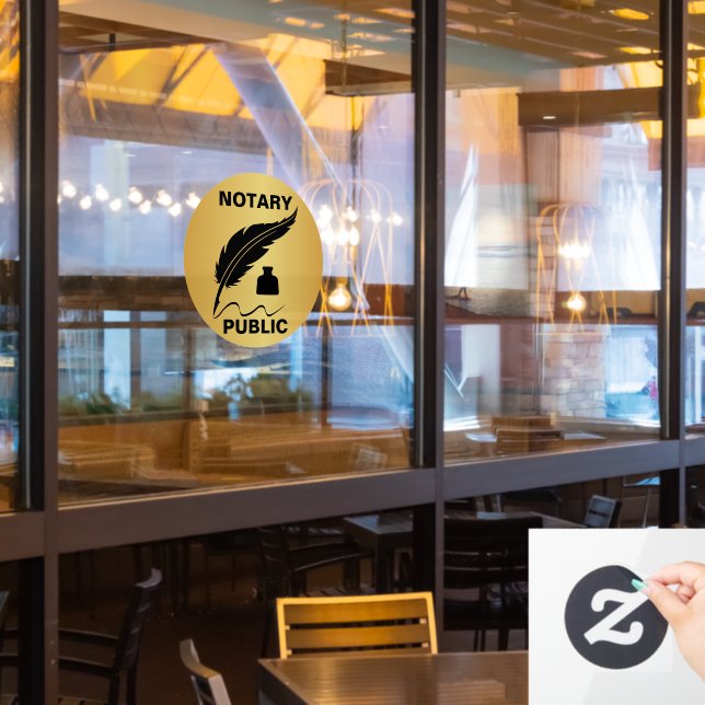 Vinilos Para Cristales Notario frente de tinta negra de oro público (ventana del restaurante)