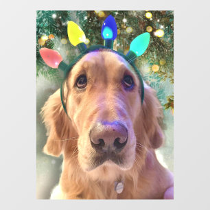 Vinilos Para Cristales Nova The Golden Retriever Dog Navidades 