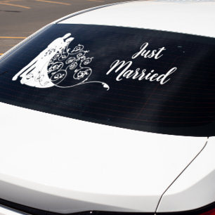 Vinilos Para Cristales Novia y Novio de Boda Recién Casados Coche Suv