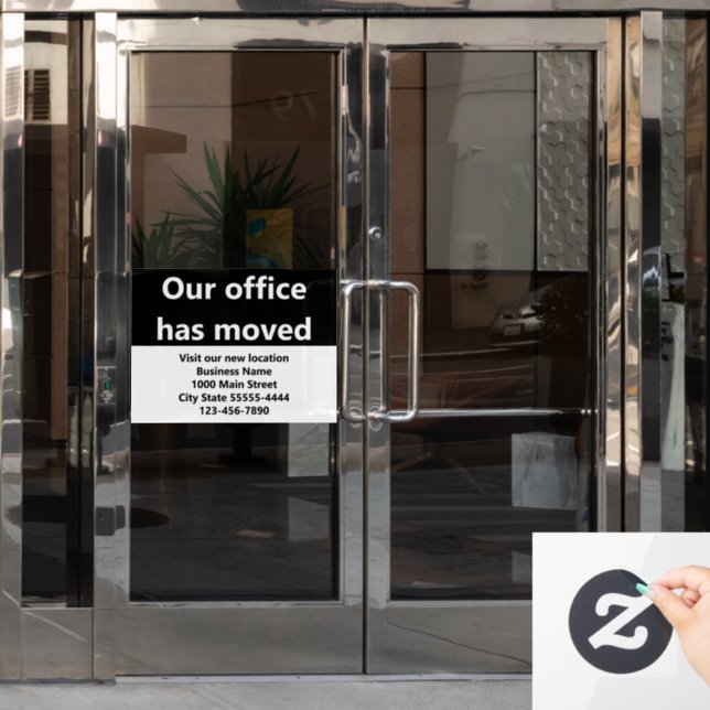 Vinilos Para Cristales Nuestro Oficio Se Ha Mudado Anuncio de Mudanza Neg (Puerta de oficina)