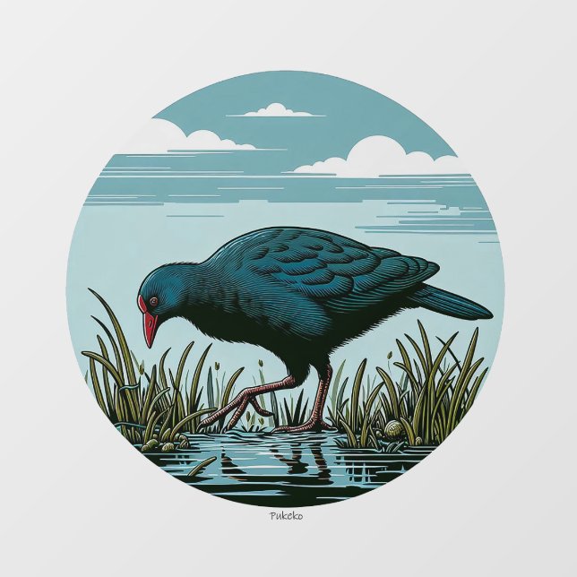 Vinilos Para Cristales Nueva Zelanda Pukeko Window Cling Decal (Hoja)