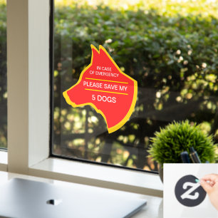 Vinilos Para Cristales ¡NUEVO! En Funda de emergencia salve a mis 5 perro