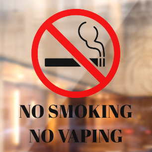 Vinilos Para Cristales ¡NUEVO! 🚭 No Fumar Vaping Cling - 12x12