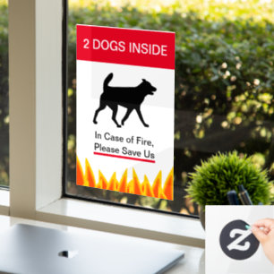 Vinilos Para Cristales ¡NUEVO! Perro adentro en funda de fuego - Proteja