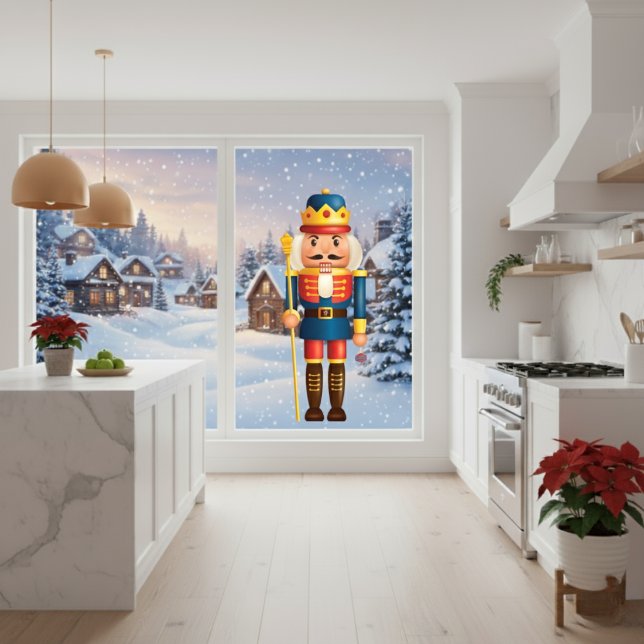 Vinilos Para Cristales Nutcracker de vacaciones (Holiday Nutcracker Window Cling)