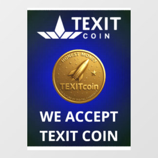 Vinilos Para Cristales Official Texit Coin Logo We Accept Texit Coin