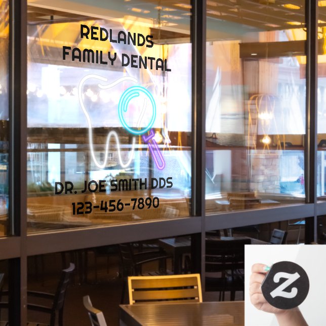 Vinilos Para Cristales Oficina de Clínica Dental personalizar Puerta Dien (ventana del restaurante)
