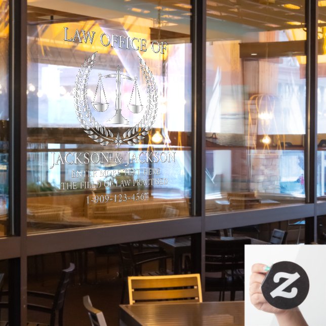 Vinilos Para Cristales Oficina de Derecho de Abogados personalizares Plat (ventana del restaurante)