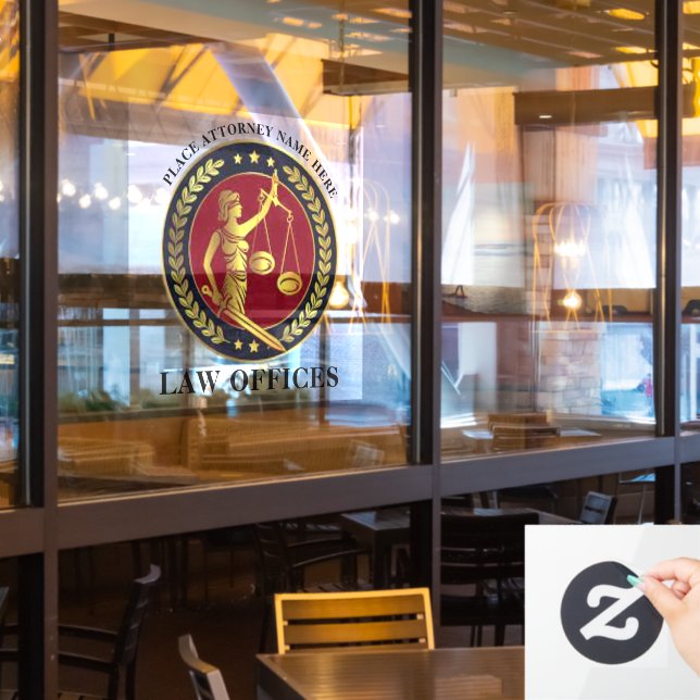 Vinilos Para Cristales Oficinas de Justicia - Escalas de Abogados - Laure (ventana del restaurante)
