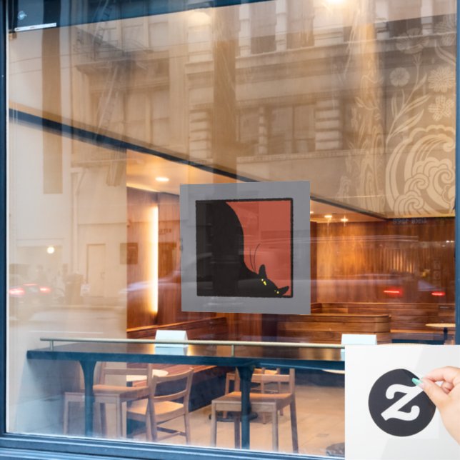 Vinilos Para Cristales Ominous black cat (Ventana de cafetería)