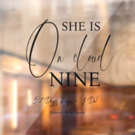 Vinilos Para Cristales On Cloud Nine 9 Caligrafía Despedida de Soltera