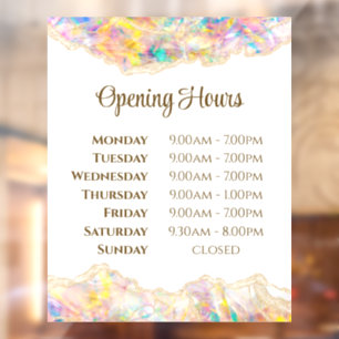 Vinilos Para Cristales Opal Design Opening Hours Window Cling