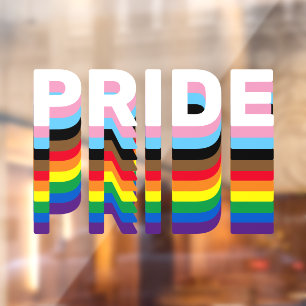 Vinilos Para Cristales Orgullo arcoiris diversidad inclusiva tipografía l