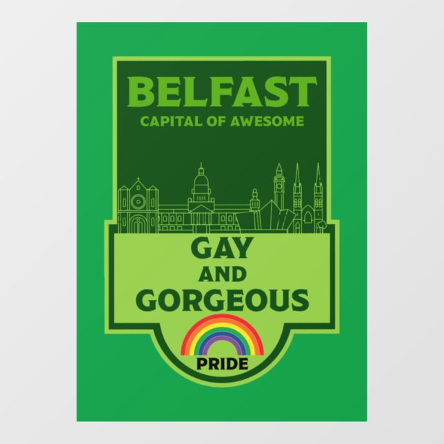 Vinilos Para Cristales Orgullo Gay Belfast - Brighton Ireland LGBT - (Hoja)