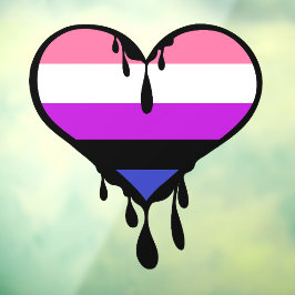 Vinilos Para Cristales Orgullo Genderfluid Corazón Goteante