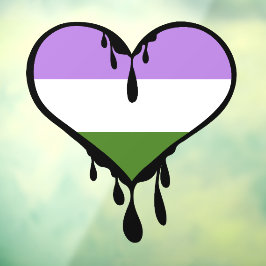 Vinilos Para Cristales Orgullo Genderqueer Corazón Goteando