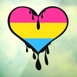 Vinilos Para Cristales Orgullo Pansexual Corazón Goteante