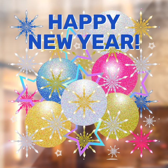 Vinilos Para Cristales Ornamentos de Navidad y copos de nieve (Hoja 2)