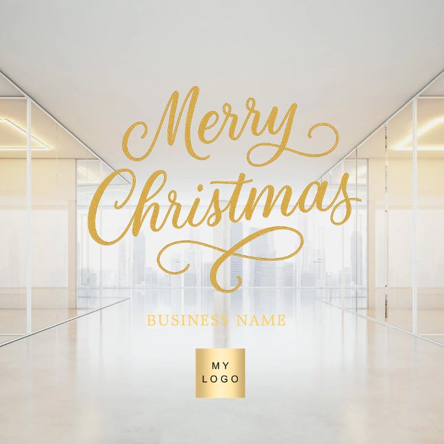 Vinilos Para Cristales oro de Navidad logo de negocio claro (Subido por el creador)