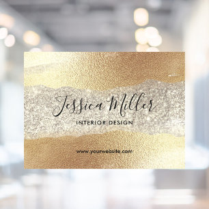 Vinilos Para Cristales Oro Moderno Diamante Brillo Falso Foil Lujo Glam
