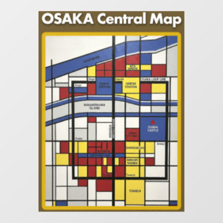Vinilos Para Cristales OSAKA central map Piet Mondrian style