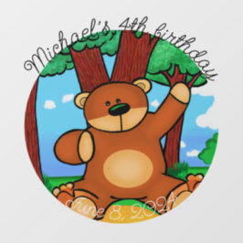 Vinilos Para Cristales Oso en el cumpleaños de pasto