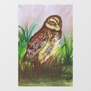 Vinilos Para Cristales Owl in nature watercolor wallpaper decor art