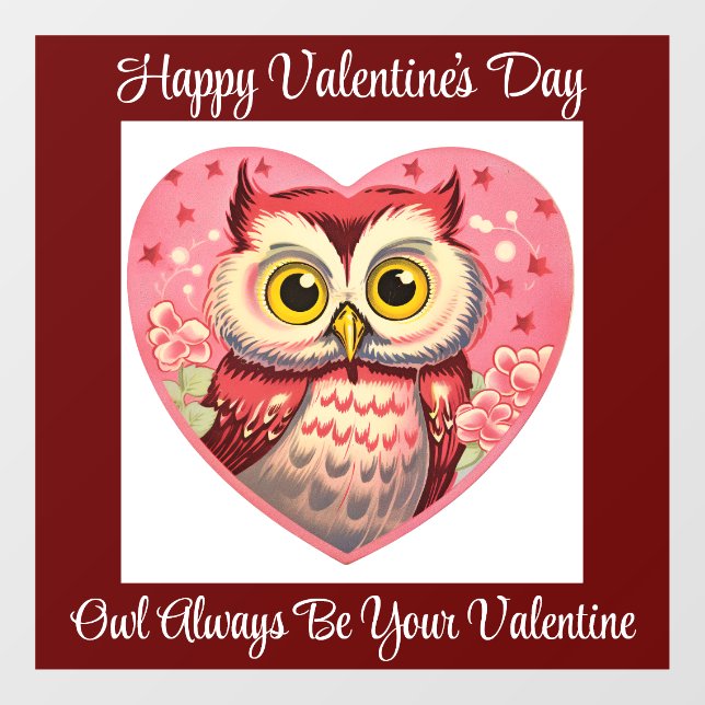 Vinilos Para Cristales Owl Valentine Window Cling (Hoja)