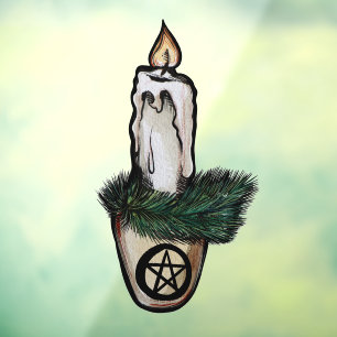 Vinilos Para Cristales Pagan Yule Candle wicca w