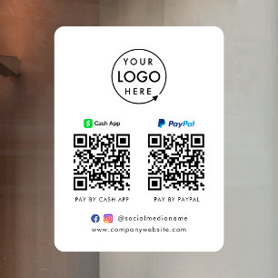 Vinilos Para Cristales Pago con Código QR   CashApp Paypal Paga escaneand