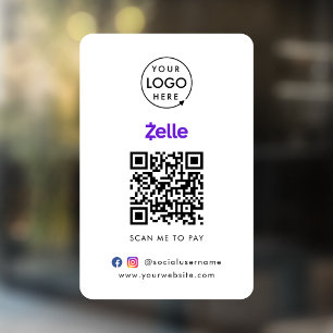 Vinilos Para Cristales Pago con código QR de Zelle Escanea para pagar l