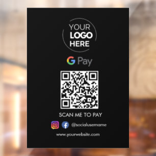 Vinilos Para Cristales Pago de código QR de Google Pay Escanear para pa