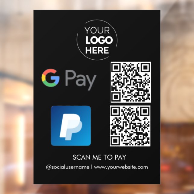 Vinilos Para Cristales Pago de código QR de pago de Paypal | Escanear par (Hoja 2)