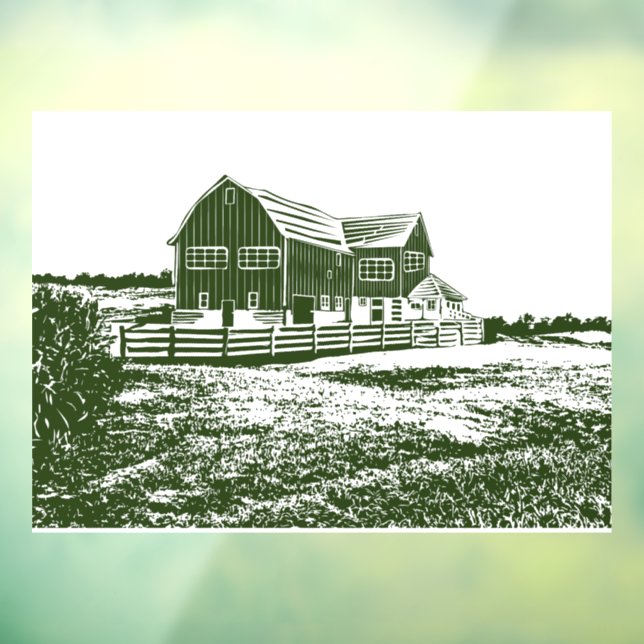 Vinilos Para Cristales Paisaje campestre estilo madera casa de campo (Hoja 3)