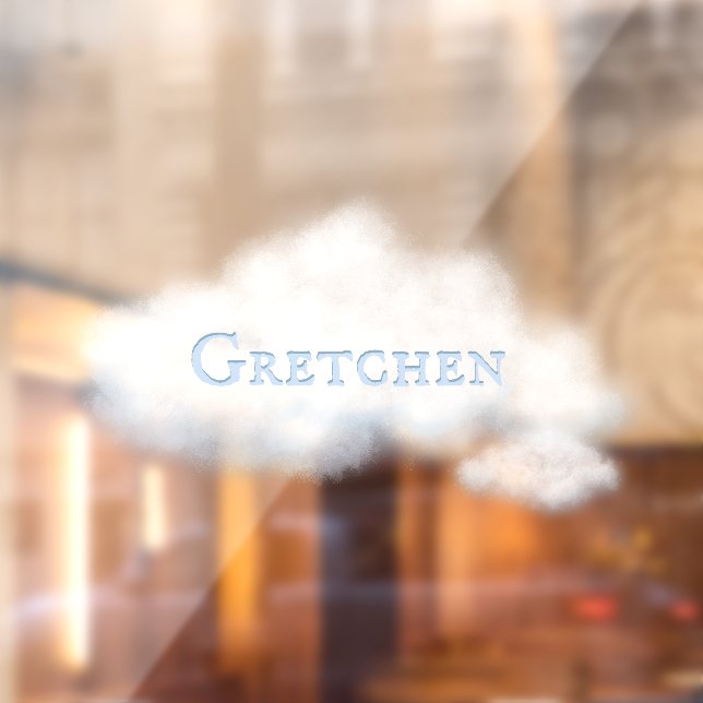 Vinilos Para Cristales Palabra personalizado sobre la nube blanca esponjo (Hoja 2)