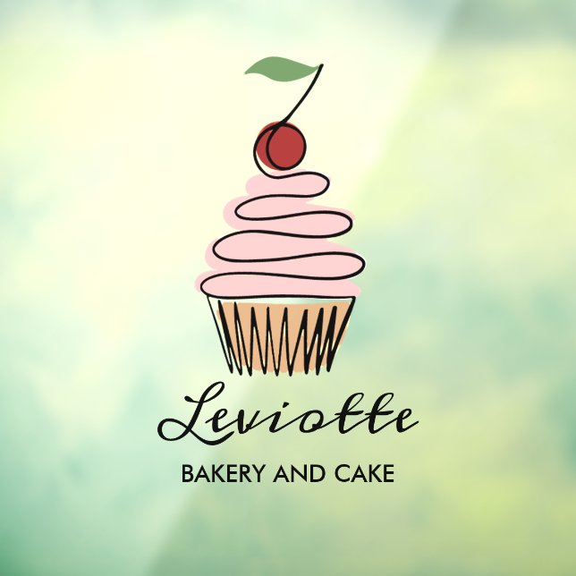Vinilos Para Cristales Panadería de Cupcake Personalizada Fachada de la T (Hoja 3)