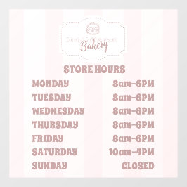 Vinilos Para Cristales Panadería de Pastel Rosa Personalizado