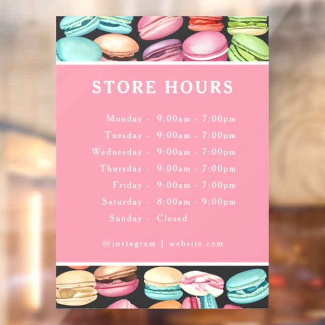Vinilos Para Cristales Panadería Macaron Patisserie | Horarios de apertur (Hoja 2)