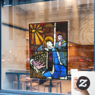 Vinilos Para Cristales Panel de vidrio manchado de la escena de la nativi