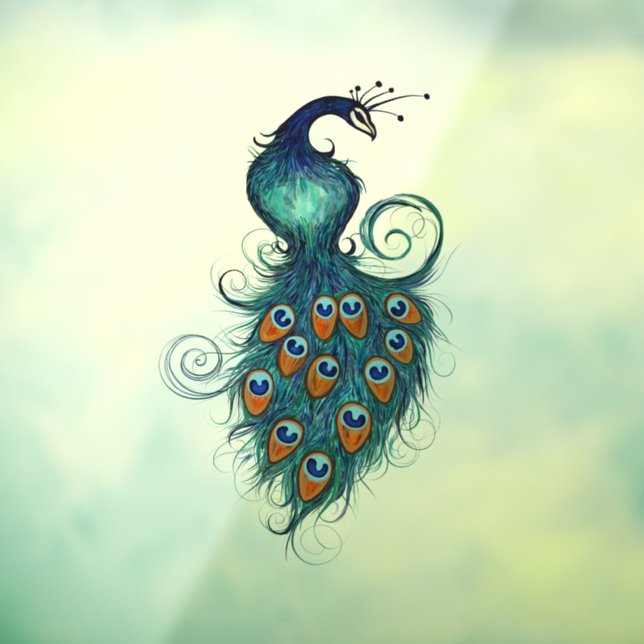 Vinilos Para Cristales Paquetes pavos reales en azul y verde azulado (Hoja 3)