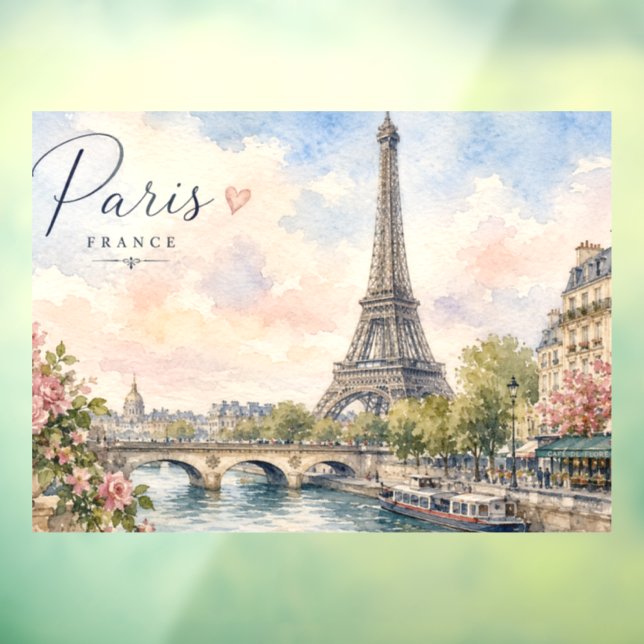 Vinilos Para Cristales París Francia Torre Eiffel río Sena  (Hoja 3)