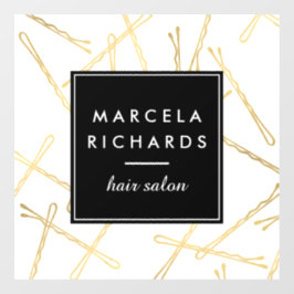 Vinilos Para Cristales Pasadores de pelo Bobby Chic Gold Salon de Estilis